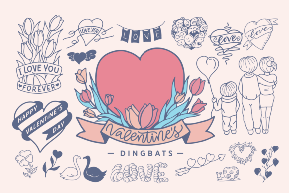 Valentine s Dingbats Typeface for Editorial Design